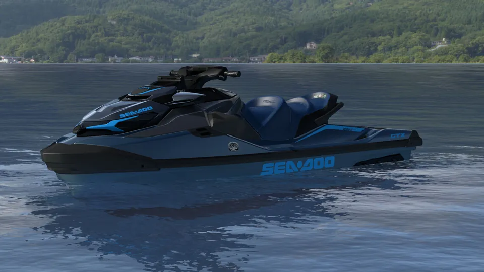 Sea-Doo GTX 2027, Blue Abyss / Gulfstream Blue, вид спереди слева
