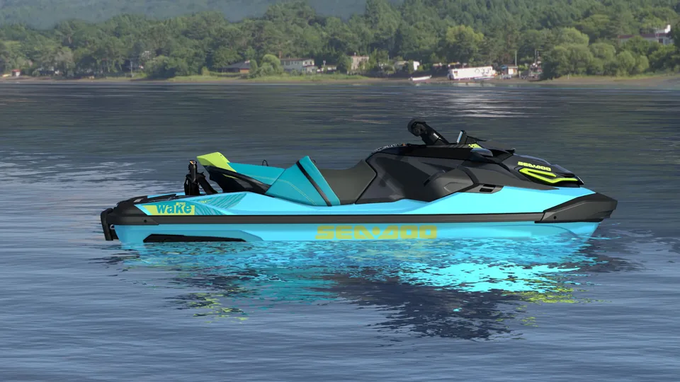 Sea-Doo Wake Pro 230 2027, Teal Blue / Manta Green, вид сбоку