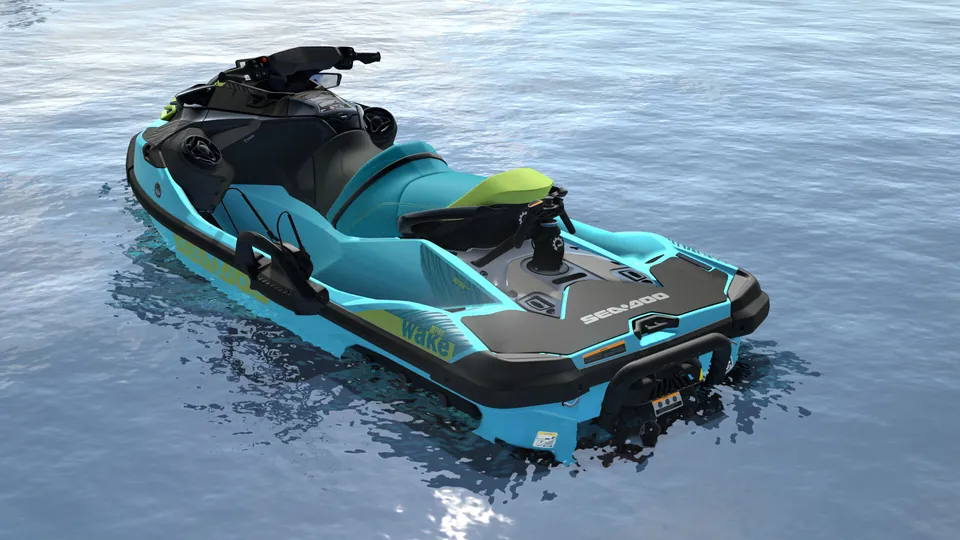Sea-Doo Wake Pro 230 2027, Teal Blue / Manta Green, вид сзади слева