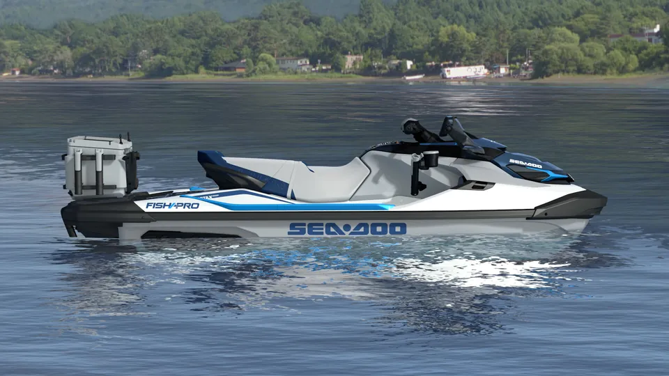 Sea-Doo FishPro Sport 170 2027, White / Gulfstream Blue, вид сбоку