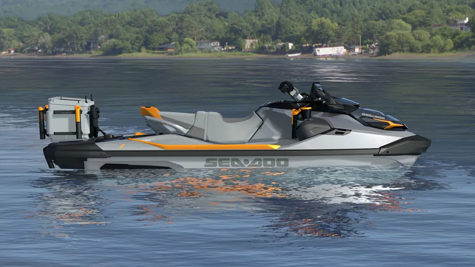 Sea-Doo FishPro Trophy 170 2027, Shark Grey / Orange Crush, вид сбоку