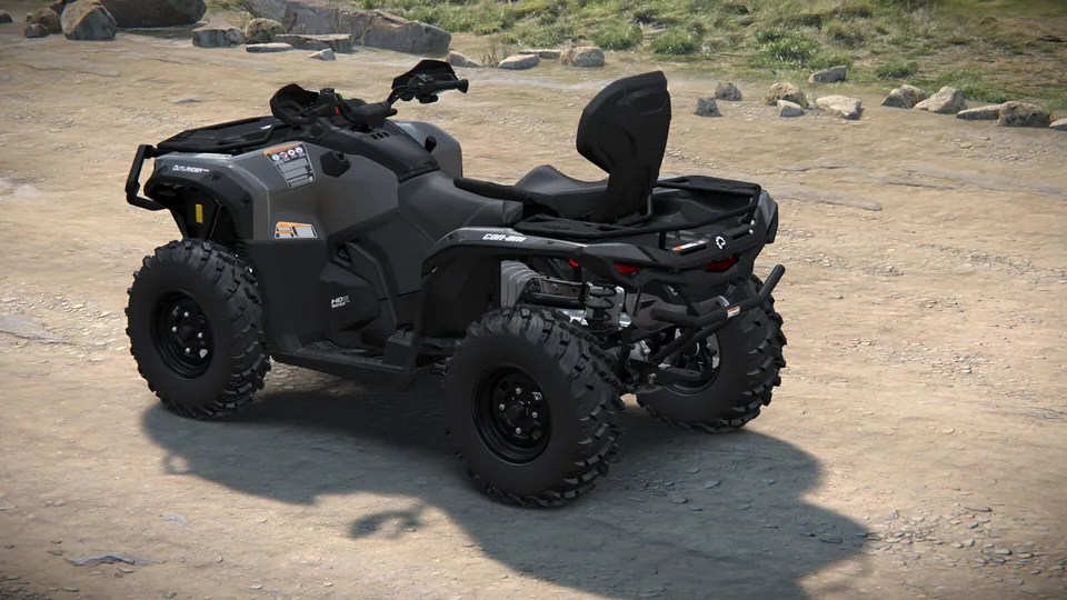Can-Am Outlander MAX PRO DPS 2027, Granite Grey, вид сзади слева