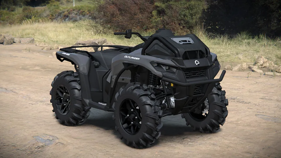 Can-Am Outlander X mr 700 2027, Granite Grey, вид спереди справа