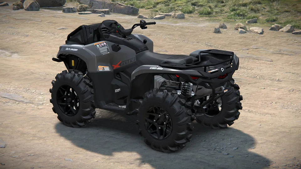 Can-Am Outlander X mr 700 2027, Granite Grey, вид сзади слева