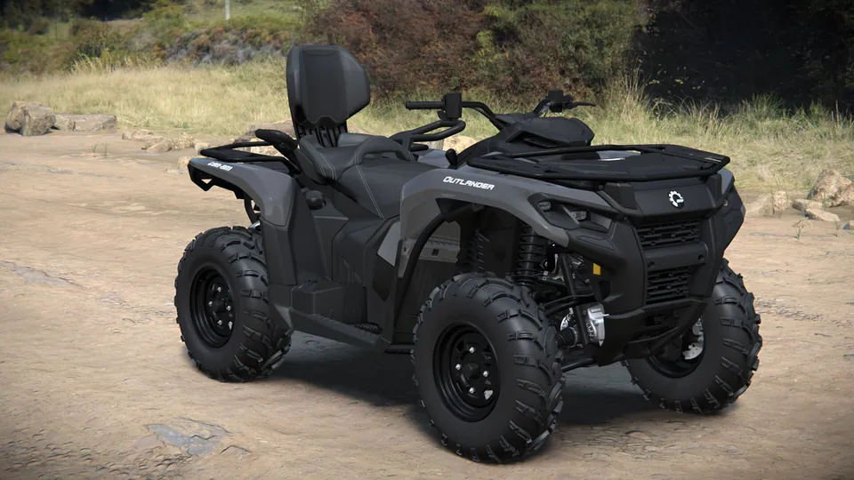 Can-Am Outlander MAX DPS 500/700 2027, Granite Grey, вид спереди справа