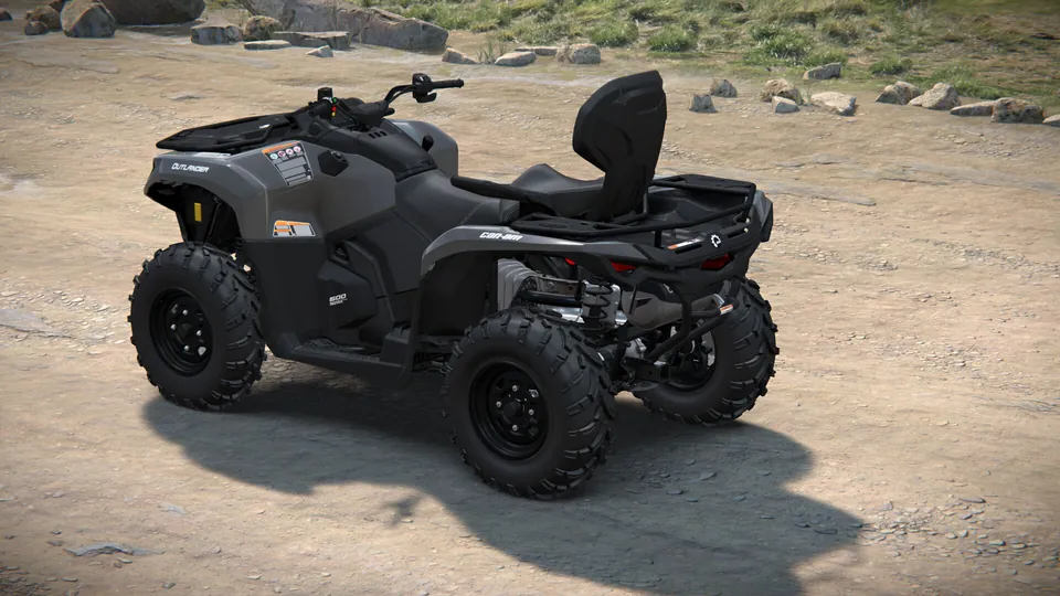 Can-Am Outlander MAX DPS 500/700 2027, Granite Grey, вид сзади слева