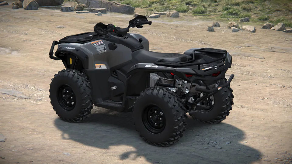 Can-Am Outlander PRO DPS 2027, Granite Grey, вид сзади слева