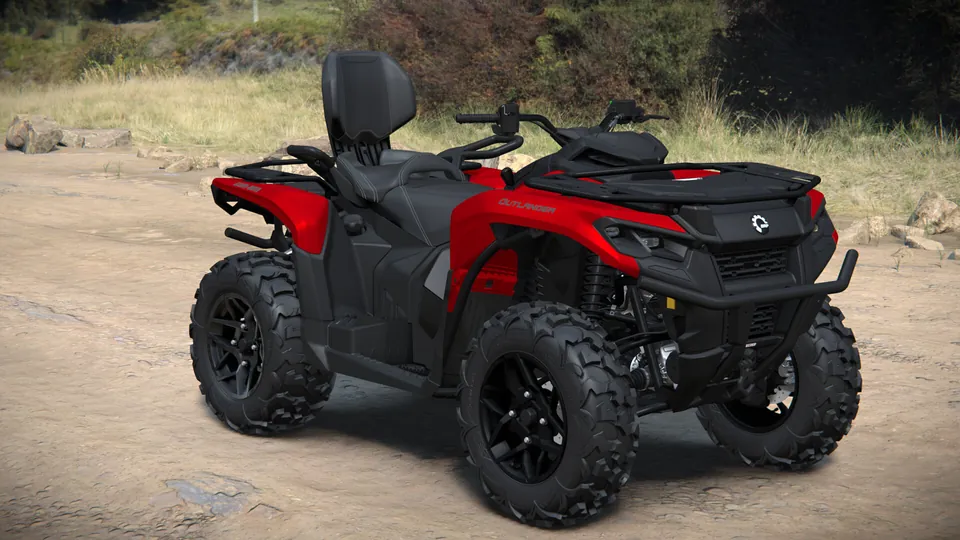 Can-Am Outlander MAX XT 700 2027, Fiery Red Metallic, вид спереди справа