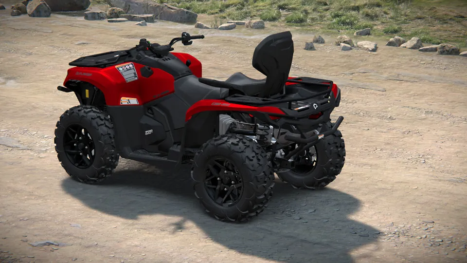 Can-Am Outlander MAX XT 700 2027, Fiery Red Metallic, вид сзади слева