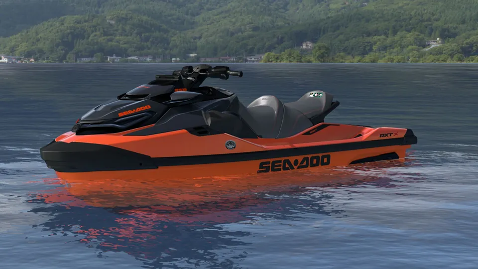 Sea-Doo RXT-X 350 2027, Solar Orange Metallic Premium, вид спереди слева