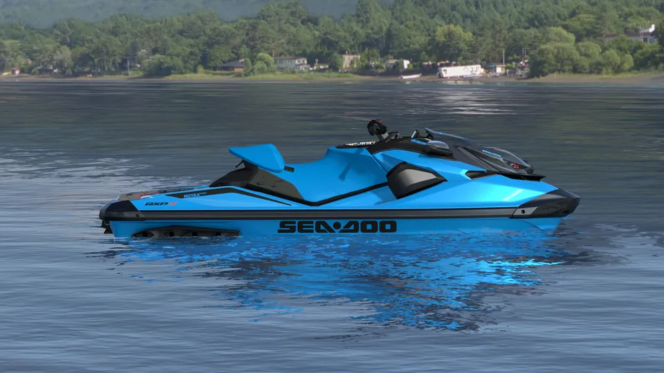 Sea-Doo RXP-X 350 2027, Gulfstream Blue Premium, вид сбоку