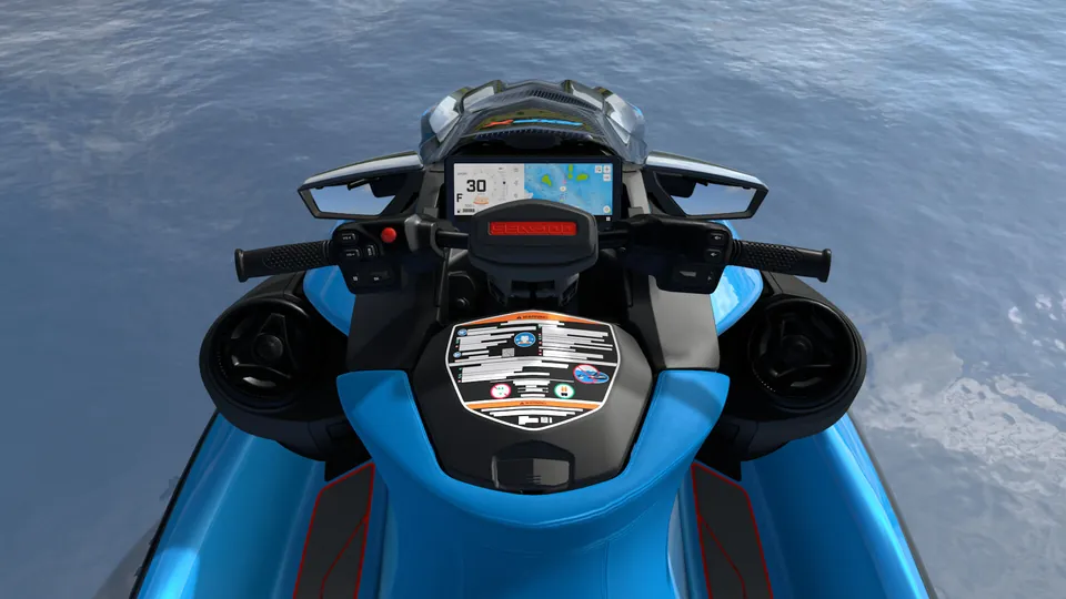 Sea-Doo RXP-X 350 2027, Gulfstream Blue Premium, место водителя