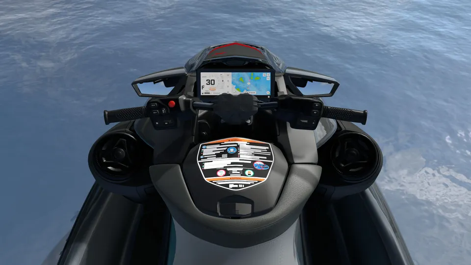 Sea-Doo GTR-X 300 2027, Eclipse Black / Deep Marsala, место водителя