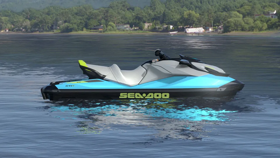 Sea-Doo GTI SE 2027, Teal Blue / Manta Green, вид сбоку