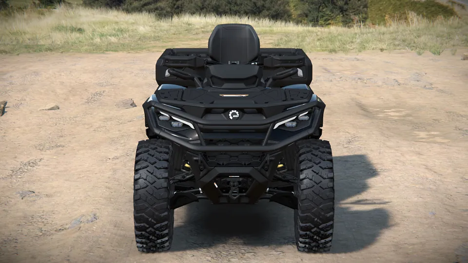 Can-Am Outlander MAX 6x6 Backcountry 1000R 2027, Stealth Black, вид спереди