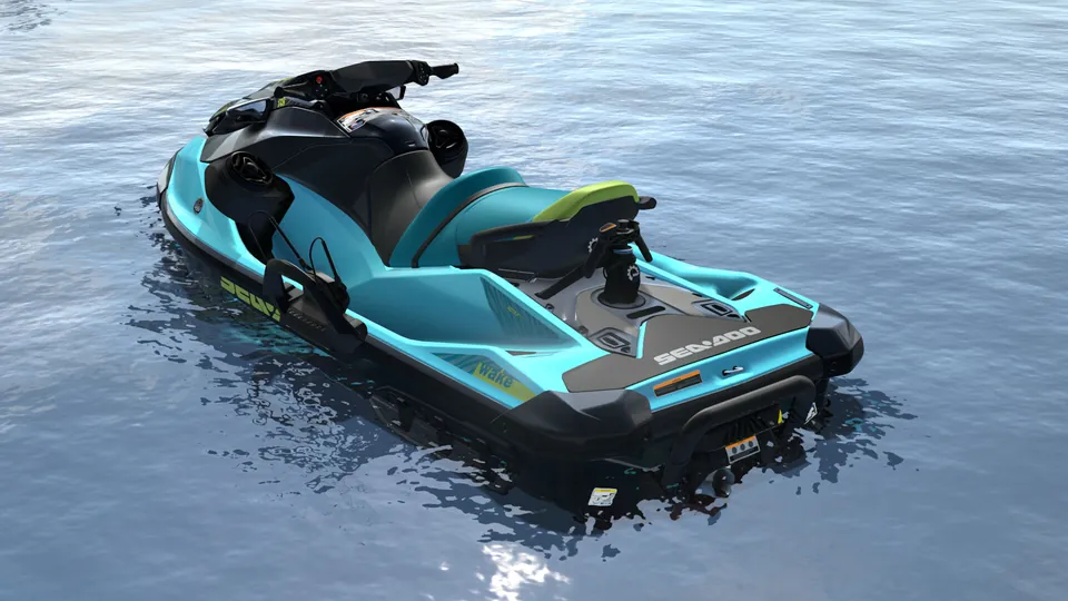 Sea-Doo Wake 170 2027, Teal Metallic / Manta Green, вид сзади слева