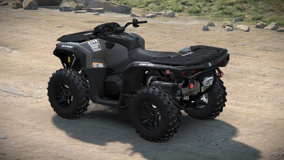 Can-Am Outlander DPS 1000 2027, Granite Grey, вид сзади слева