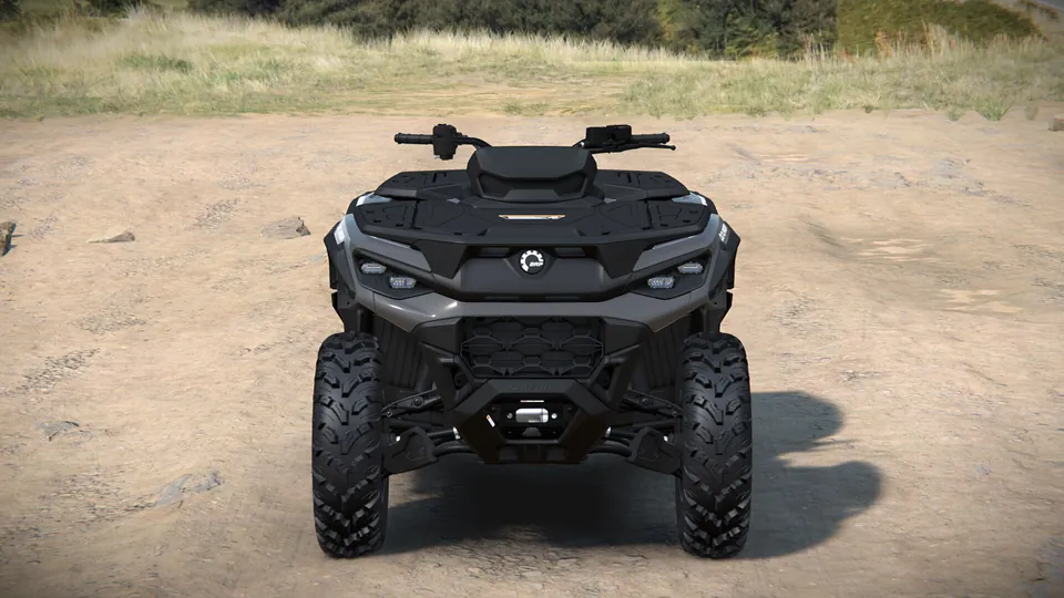 Can-Am Outlander DPS 1000 2027, Granite Grey, вид спереди