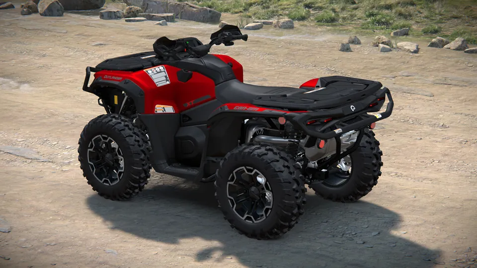 Can-Am Outlander XT 1000/1000R 2027, Fiery Red Metallic, вид сзади слева