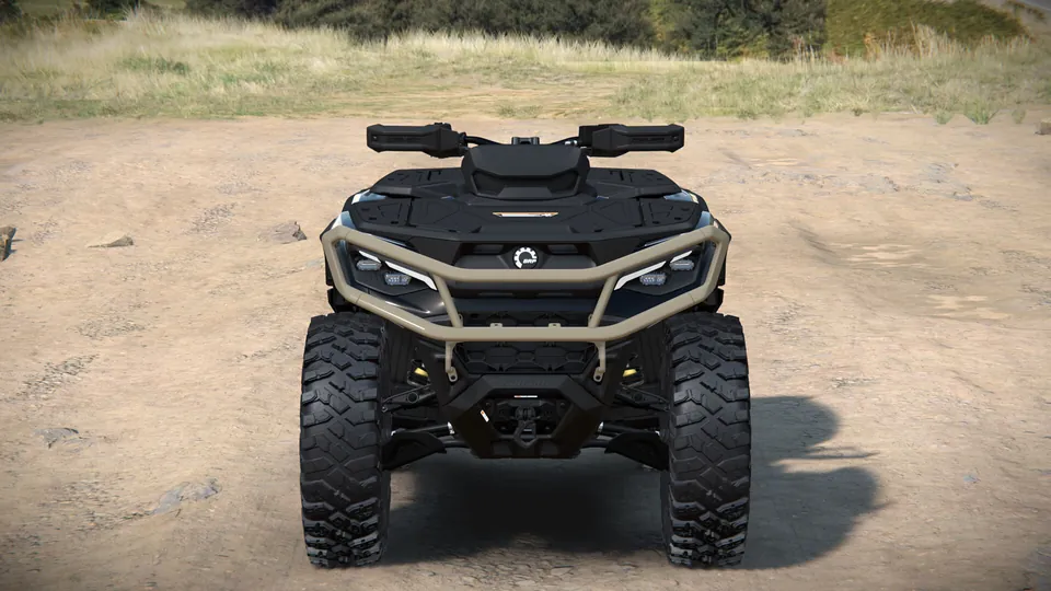 Can-Am Outlander Backcountry 2027, Stealth Black, вид спереди