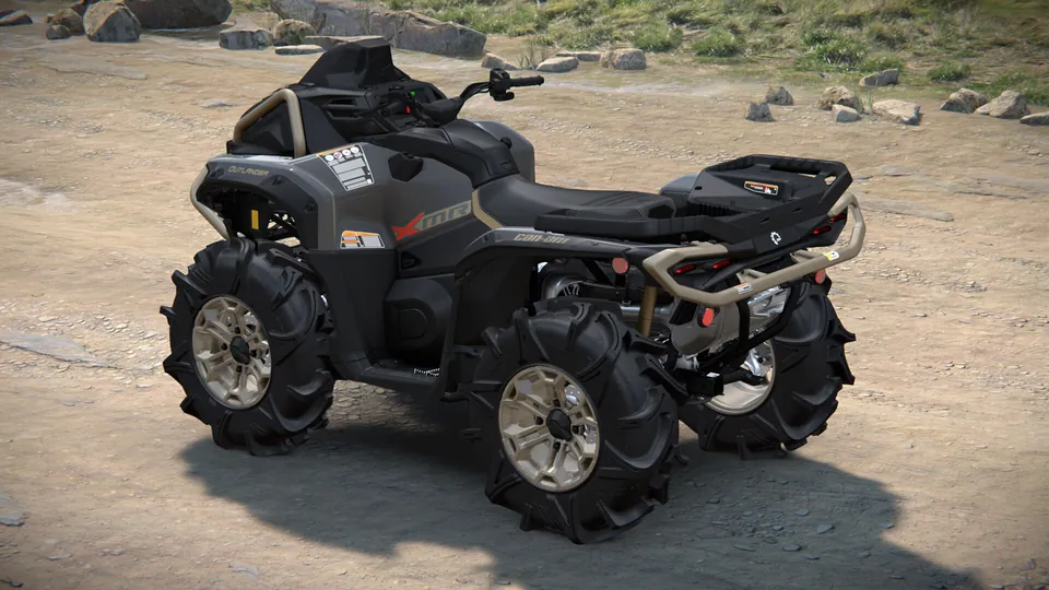 Can-Am Outlander X mr 1000/1000R 2027, Granite Grey, вид сзади слева