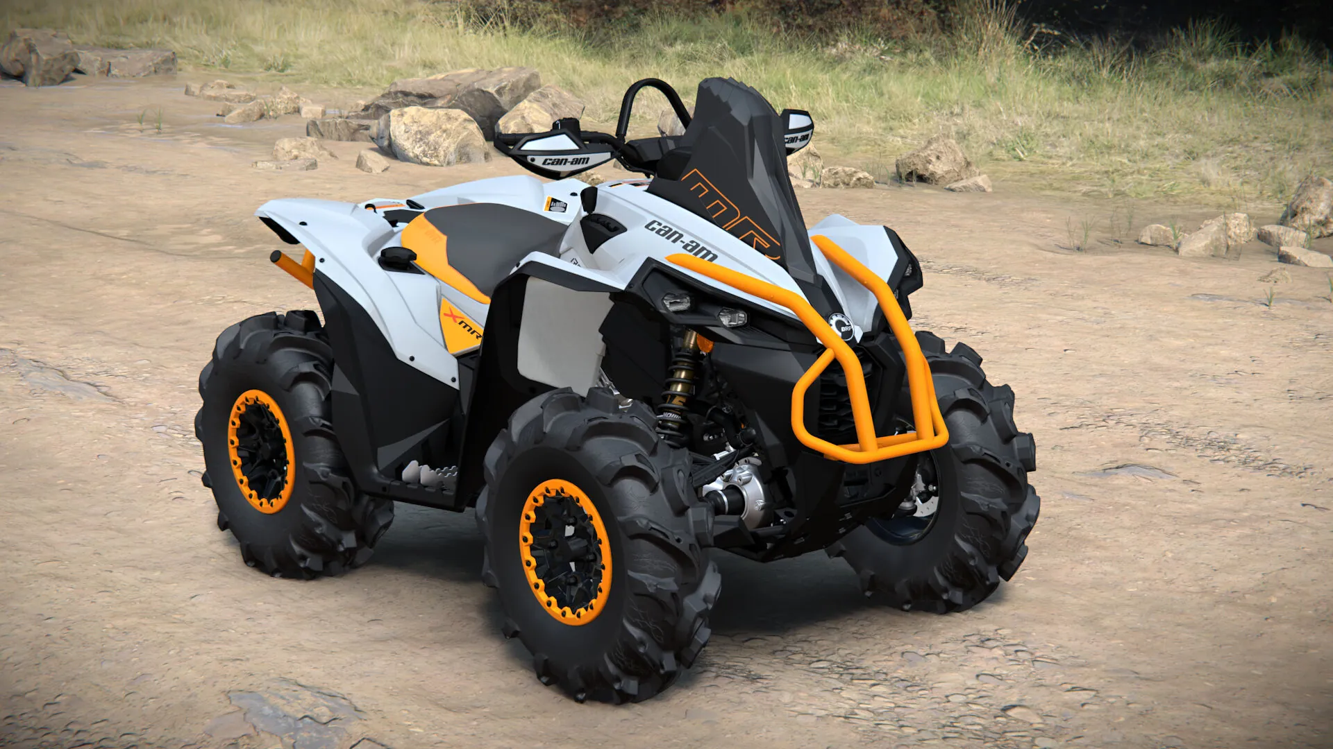 Can-Am Renegade X mr 2026, Catalyst Grey, вид спереди справа