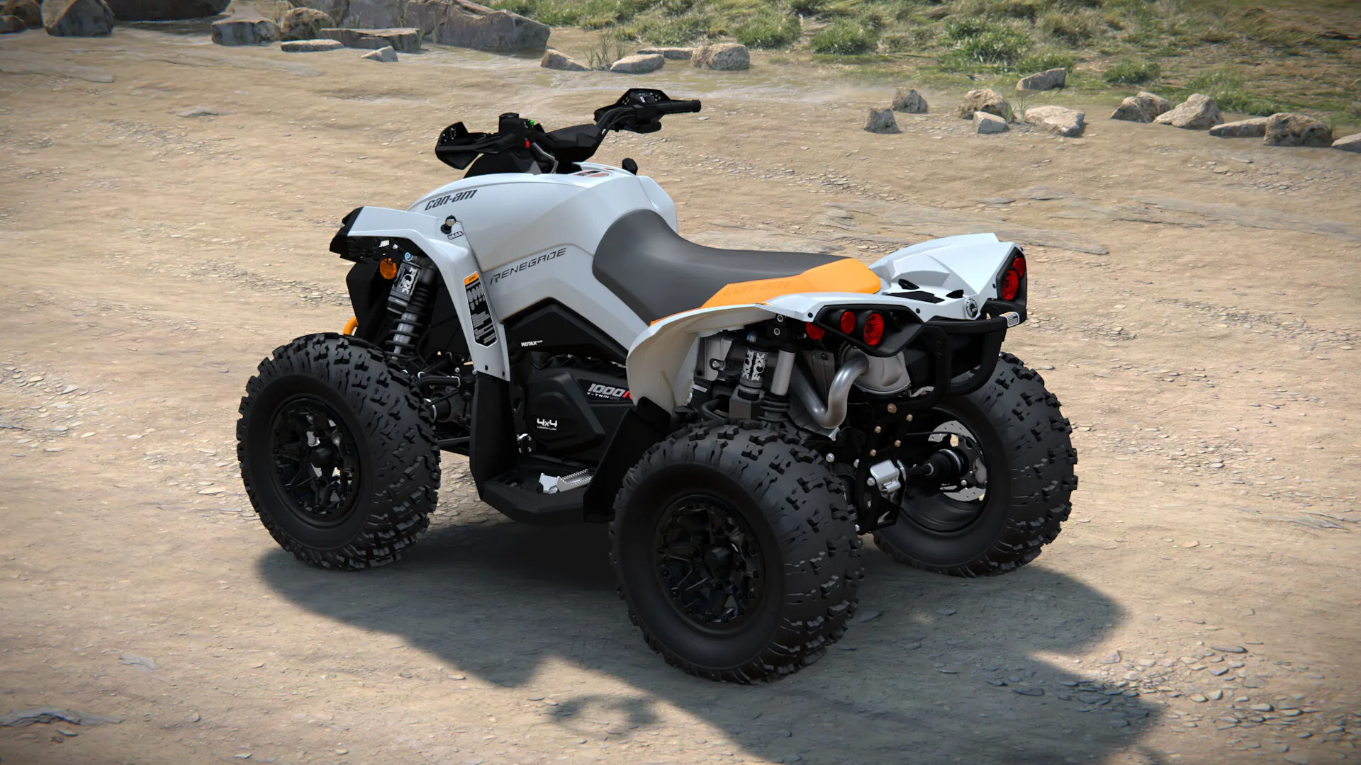 Can-Am Renegade X xc 2026, Catalyst Grey, вид сзади слева