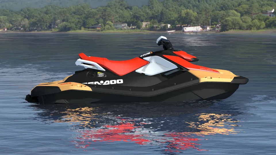 Sea-Doo Spark 2-up 2027, Sunrise Orange / Dragon Red, вид сбоку