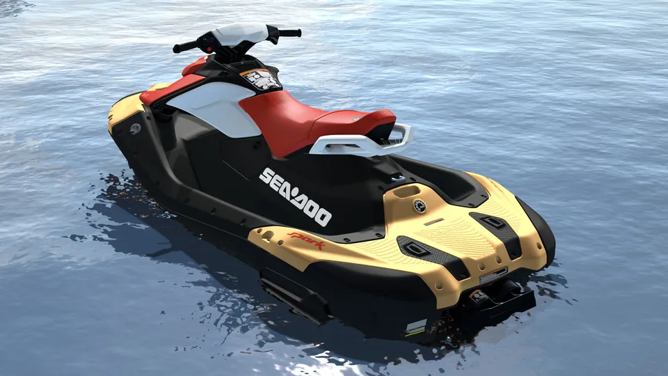 Sea-Doo Spark 2-up 2027, Sunrise Orange / Dragon Red, вид сзади слева