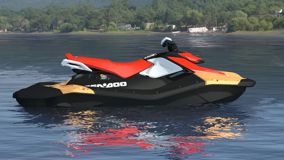 Sea-Doo Spark 3-up 2027, Sunrise Orange / Dragon Red, вид сбоку