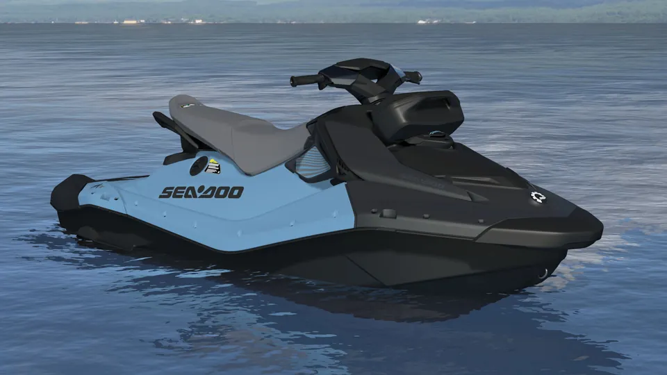 Sea-Doo Spark X 3-up 2027, Blue Mist / Deep Black, вид спереди справа
