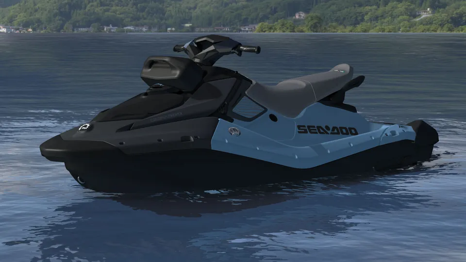 Sea-Doo Spark X 3-up 2027, Blue Mist / Deep Black, вид спереди слева