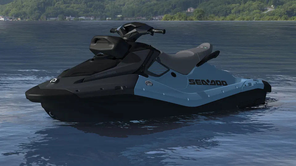 Sea-Doo Spark X 2-up 2027, Blue Mist / Deep Black, вид спереди слева