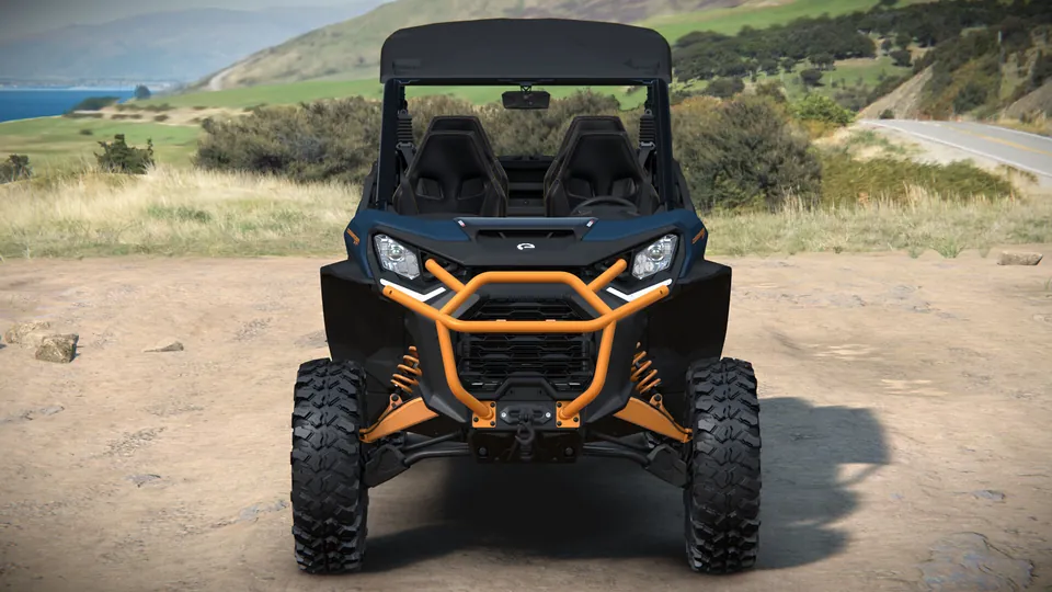 Can-Am Commander MAX XT-P 2027, Dusty Navy & Orange Crush, вид спереди