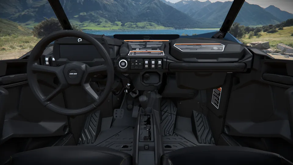 Can-Am Commander MAX XT-P 2027, Dusty Navy & Orange Crush, место водителя