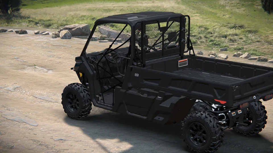 Can-Am Defender XU PRO XT 2027, Stealth Black, вид сзади слева