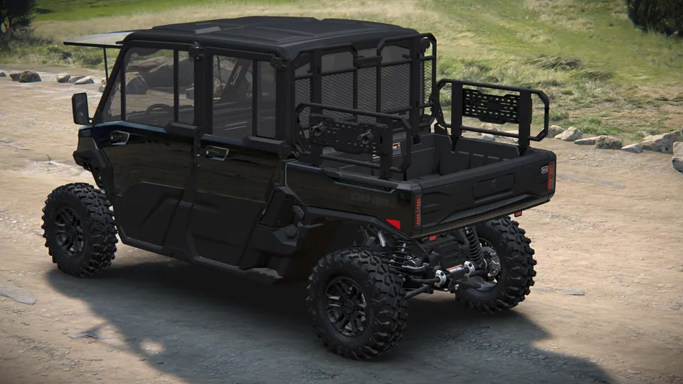 Can-Am Defender XU MAX Lone Star CAB 2027, Stealth Black, вид сзади слева