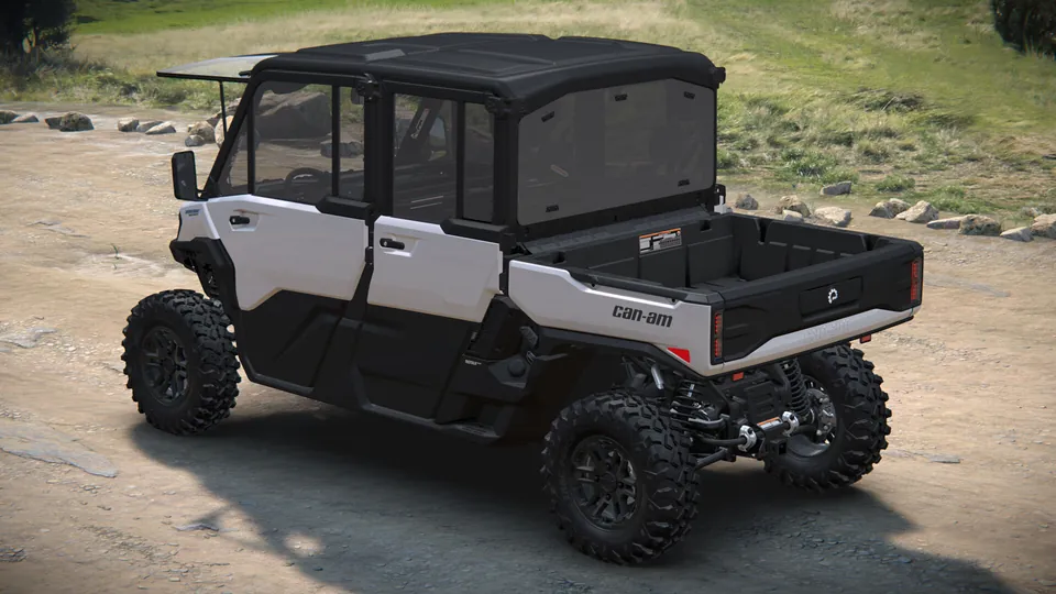 Can-Am Defender MAX Limited 2027, Hybrid White, вид сзади слева
