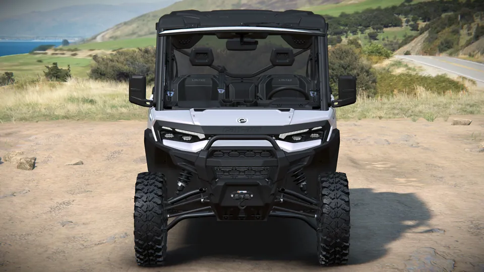 Can-Am Defender MAX Limited 2027, Hybrid White, вид спереди