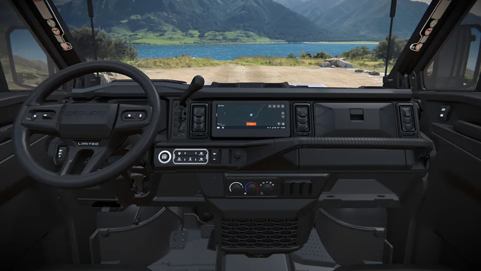 Can-Am Defender MAX Limited 2027, Hybrid White, место водителя