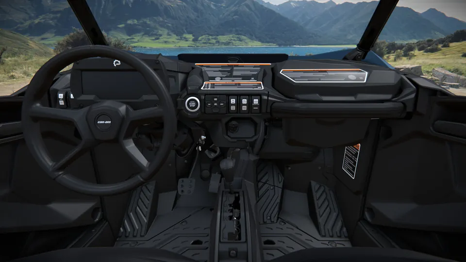 Can-Am Commander XT-P 2027, Dusty Navy & Orange Crush, место водителя
