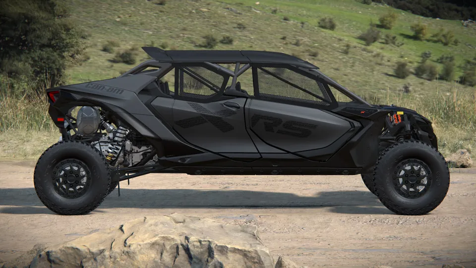 Can-Am Maverick R MAX X rs 2027, Triple Black, вид сбоку