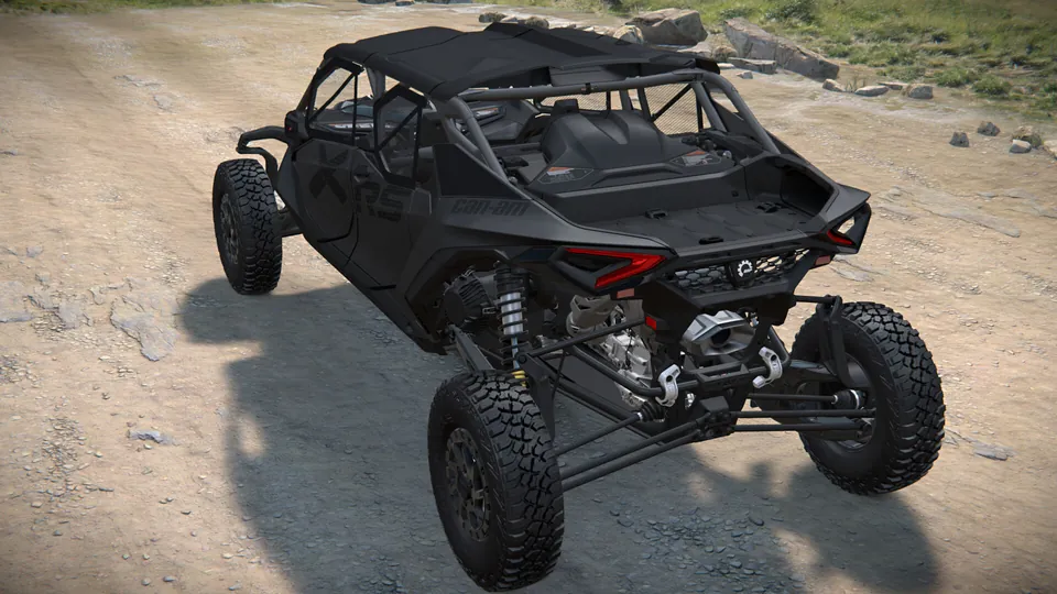 Can-Am Maverick R MAX X rs 2027, Triple Black, вид сзади слева