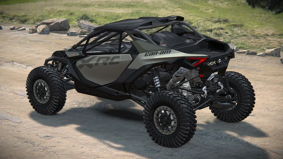Can-Am Maverick R X rc 2027, Loft Green Satin, вид сзади слева