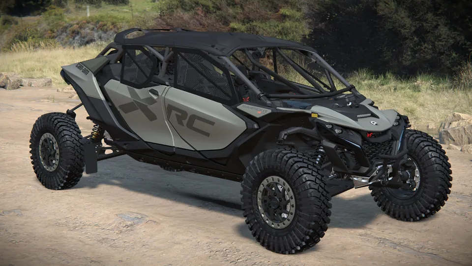 Can-Am Maverick R MAX X rc 2027, Loft Green Satin, вид спереди справа