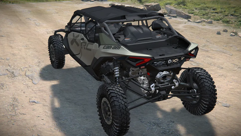 Can-Am Maverick R MAX X rc 2027, Loft Green Satin, вид сзади слева
