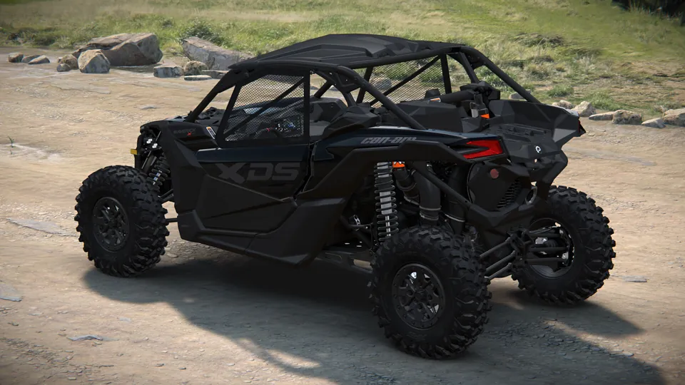 Can-Am Maverick X3 X ds 2027, Triple Black, вид сзади слева