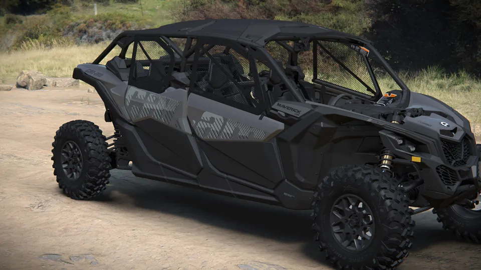 Can-Am Maverick X3 MAX DS 2027, Granite Grey, вид спереди справа