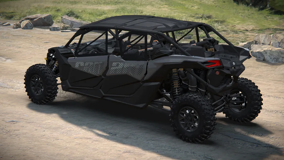 Can-Am Maverick X3 MAX DS 2027, Granite Grey, вид сзади слева