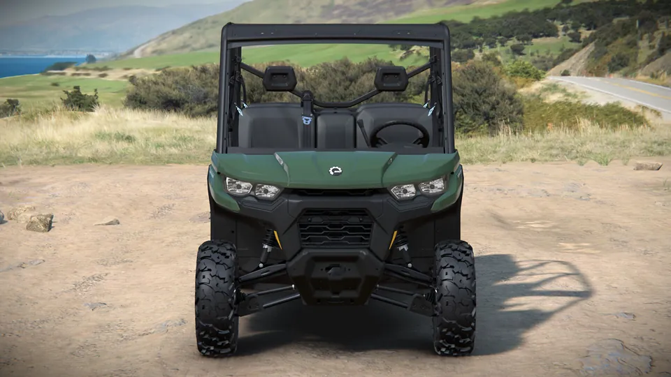 Can-Am Defender MAX DPS 2027, Compass Green, вид спереди